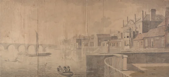 O Tamisa com Montagu House e Westminster Bridge